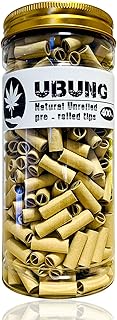 UBUNG | 400 Tips | Ø7mm Pre Rolled Tips | Unbleached Rolling Paper Joints | Suitable for Pre Rolled Cones Rolling Papers | Suitable for most Rolling Machine Filter Tips