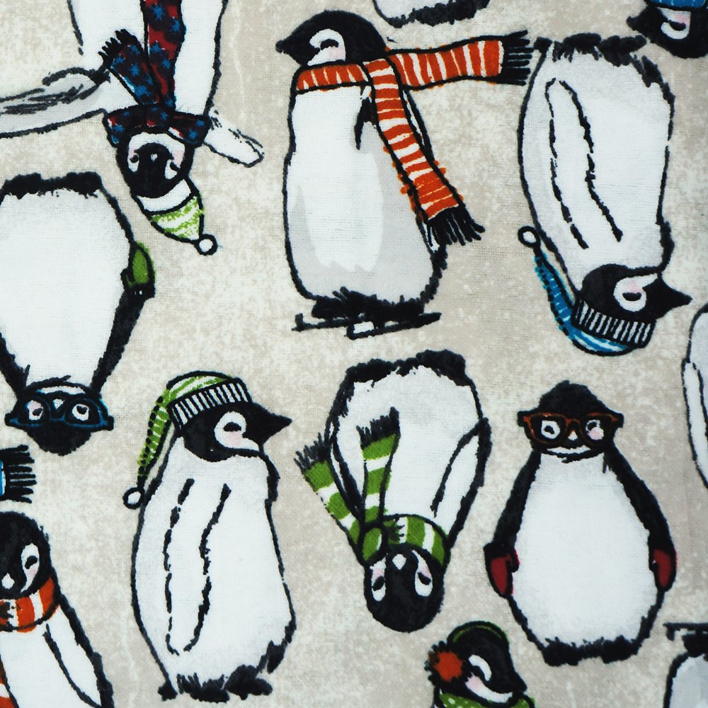 Cotton Spandex Fabric by Treecraft 59" x 39" (150cm x 100cm) | Patchwork DIY Sewing Scrapbooking | Cute Penguin