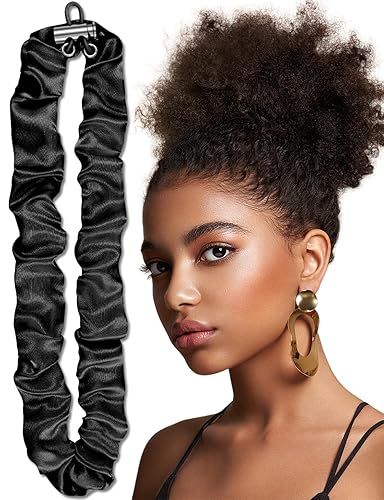 Babalet Coleteros ajustables de satén de seda extra largo para el cabello, banda antideslizante para mujer, elegante, duradera, fácil de usar,