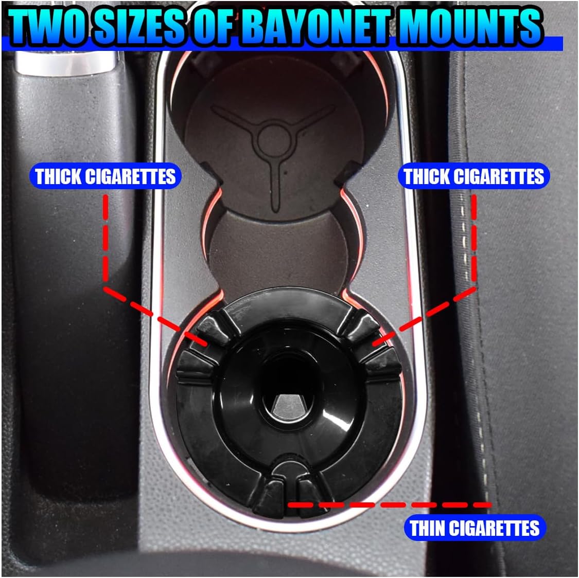 Craedli Smokeless Car Ashtray with Water Tank, Smell Proof Self-Extinguishing Stainless Steel Cigarette Ashtray for Cup Holder, Windproof Detachable Ash Holder Trash Can for Car Home Office(Silver)