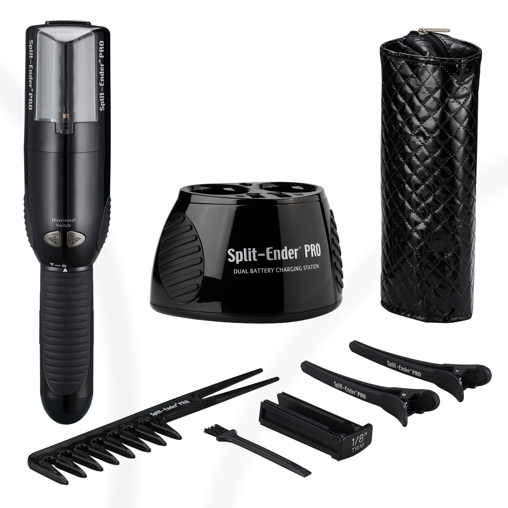 Split Ender PRO - Professional Hair Trimmer with Charging Station, Automatic Split End Remover for Frizzy, Dry, Damaged, Colored, Broken, Curly, Straight or Bleached Hair Types, Hair Styling Tool