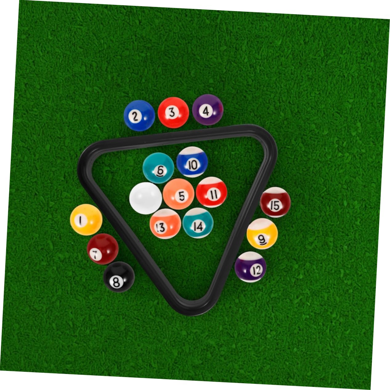 Sosoport Ensemble Mini Jeu de Table de Billard pour Garçon et Filles avec 17 Boules en Résine et Triangle Mini, Accessoires de Piscine Portables pour Usage Polyvalent la Maison Extérieur