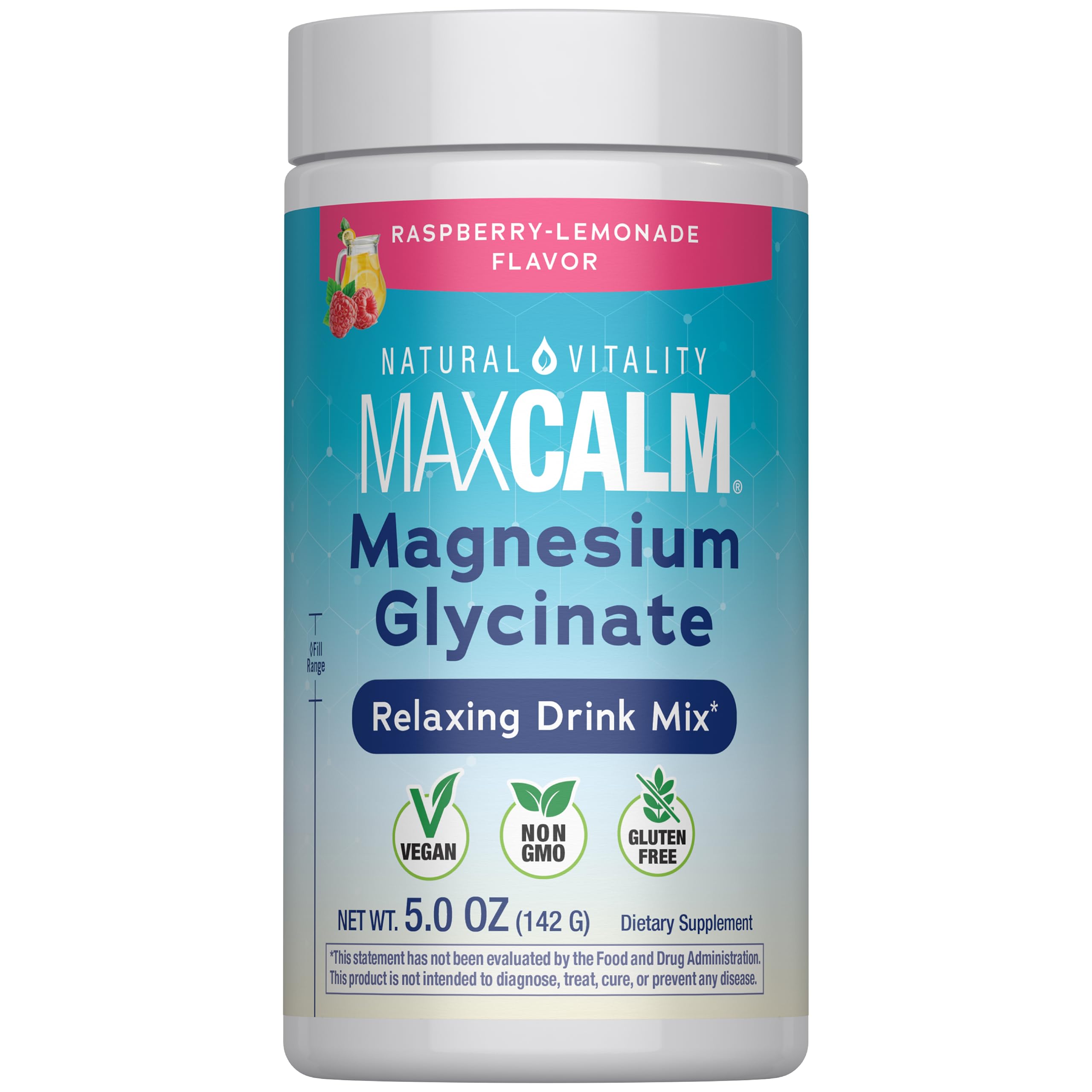 Natural Vitality MaxCalm Magnesium Powder Raspberry Lemonade