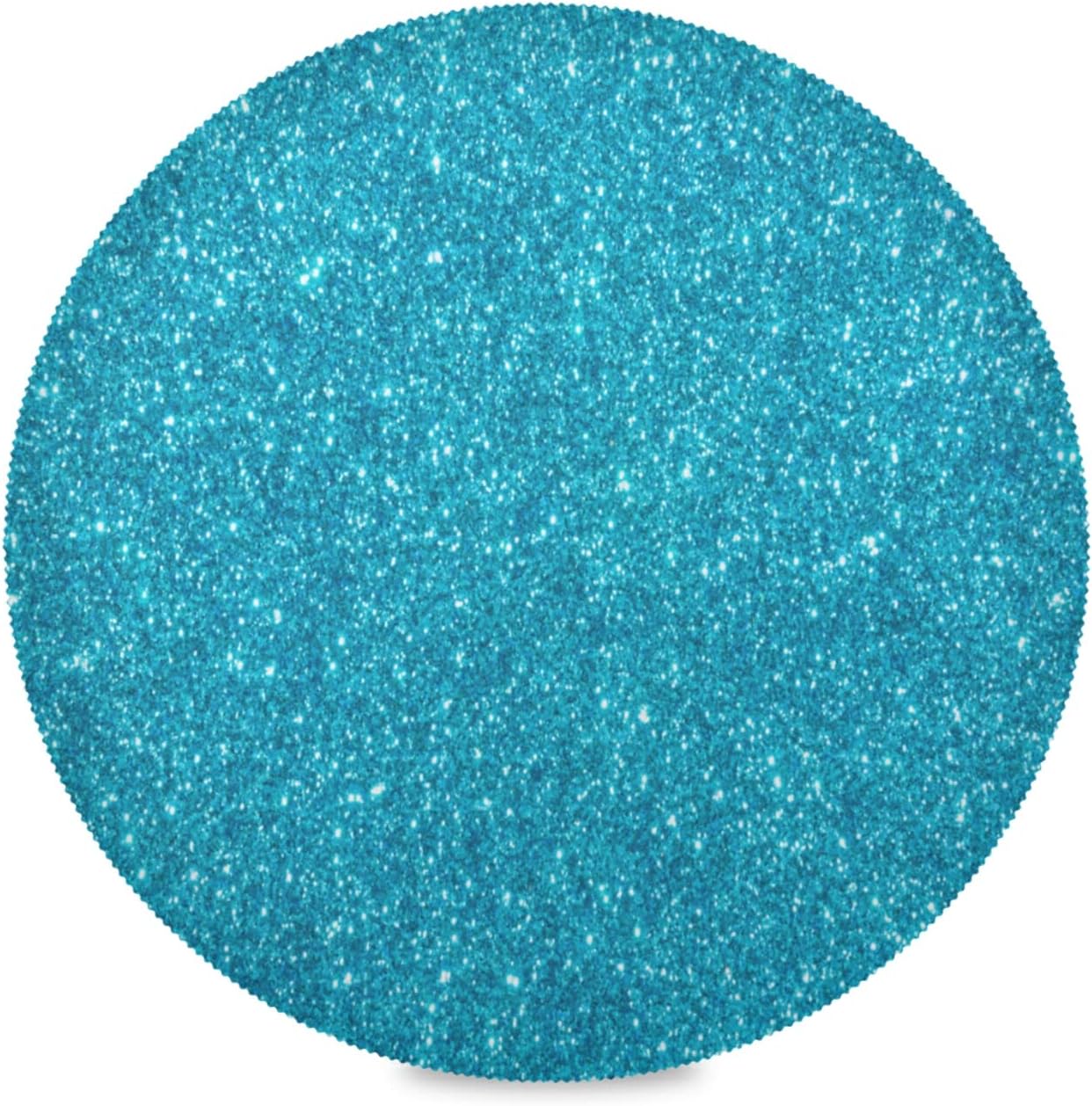 Placemats Blue Turquoise Glitter Placemats Blue Turquoise Glitter Place Mat Set of 6 Table Mats 15.4 inch for Kitchen Dining Table Holiday Party-NP