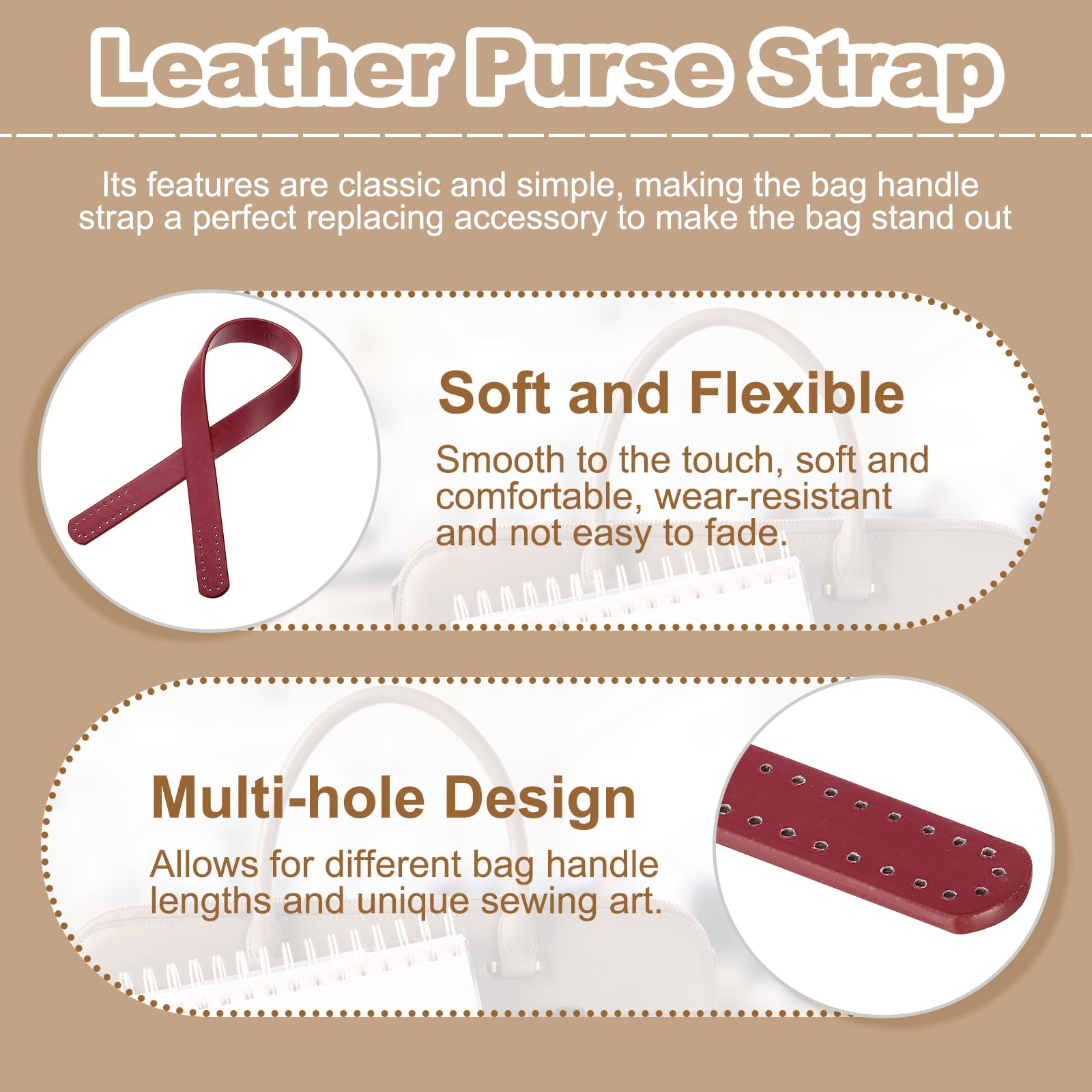 PATIKIL Leather Bag Handle Strap - Image 3