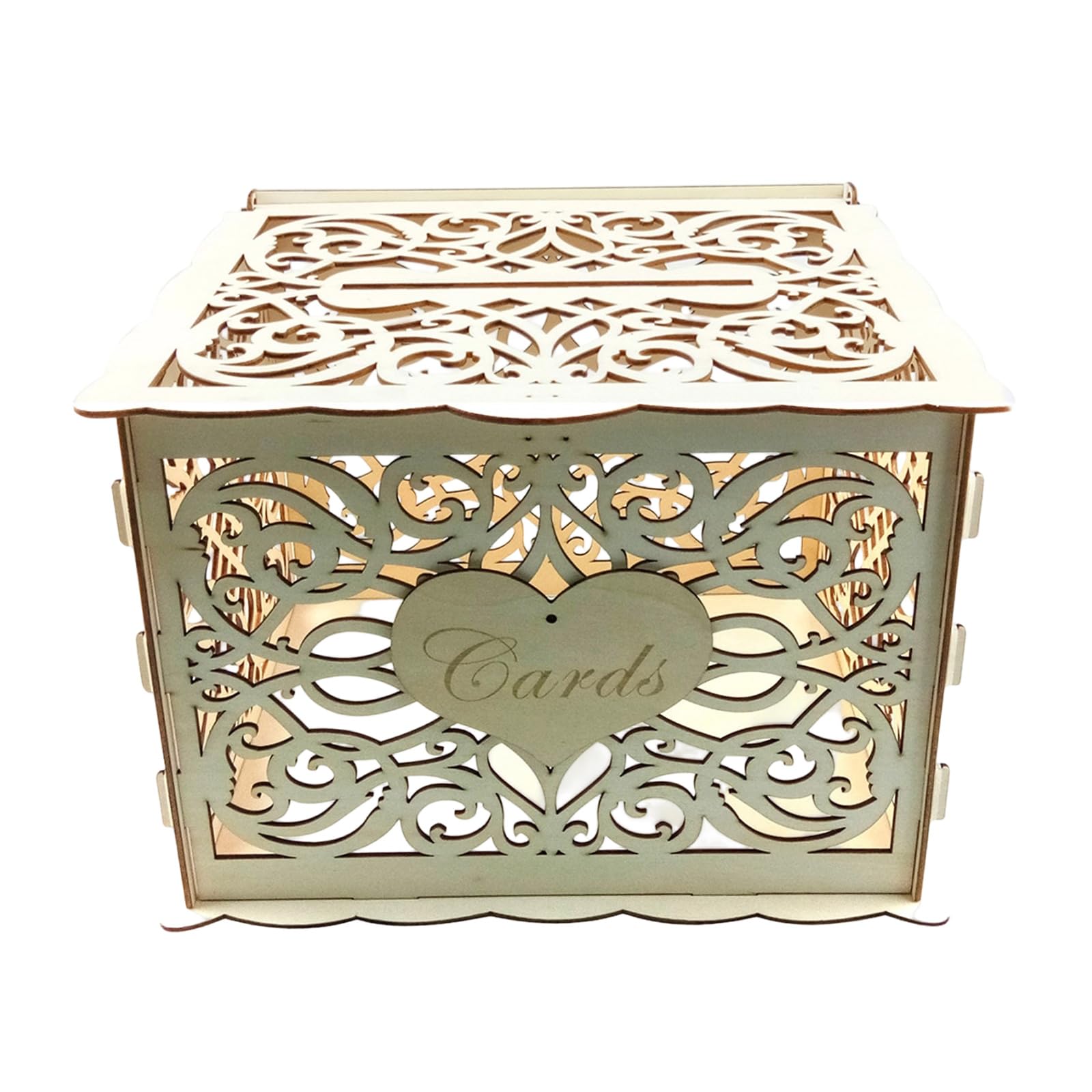 Limtula Wood Greeting Card Holder Handcrafted Wooden Keepsakes Box Perfect for Weddings Anniversaries and Special Event Securable Gift Card Box