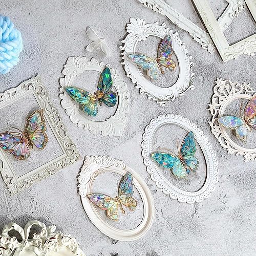 Miniatura 3 de 40Sheet Lace Frames Scrapbook Paper, Vintage Hollow Embossed Photo Materials for DIY Junk Journal Crafts, Journaling Scrapbooking Supplies, Window