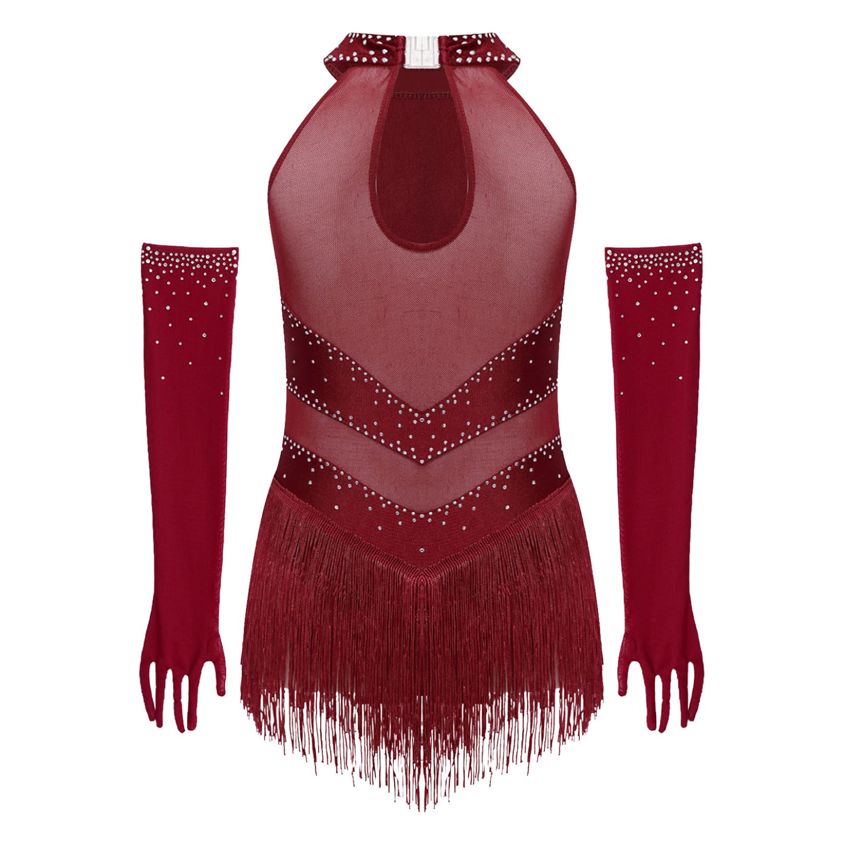 TTAO Bambina Set Abiti Pattinaggio Insemi Ballo Abbigliamento da Latino