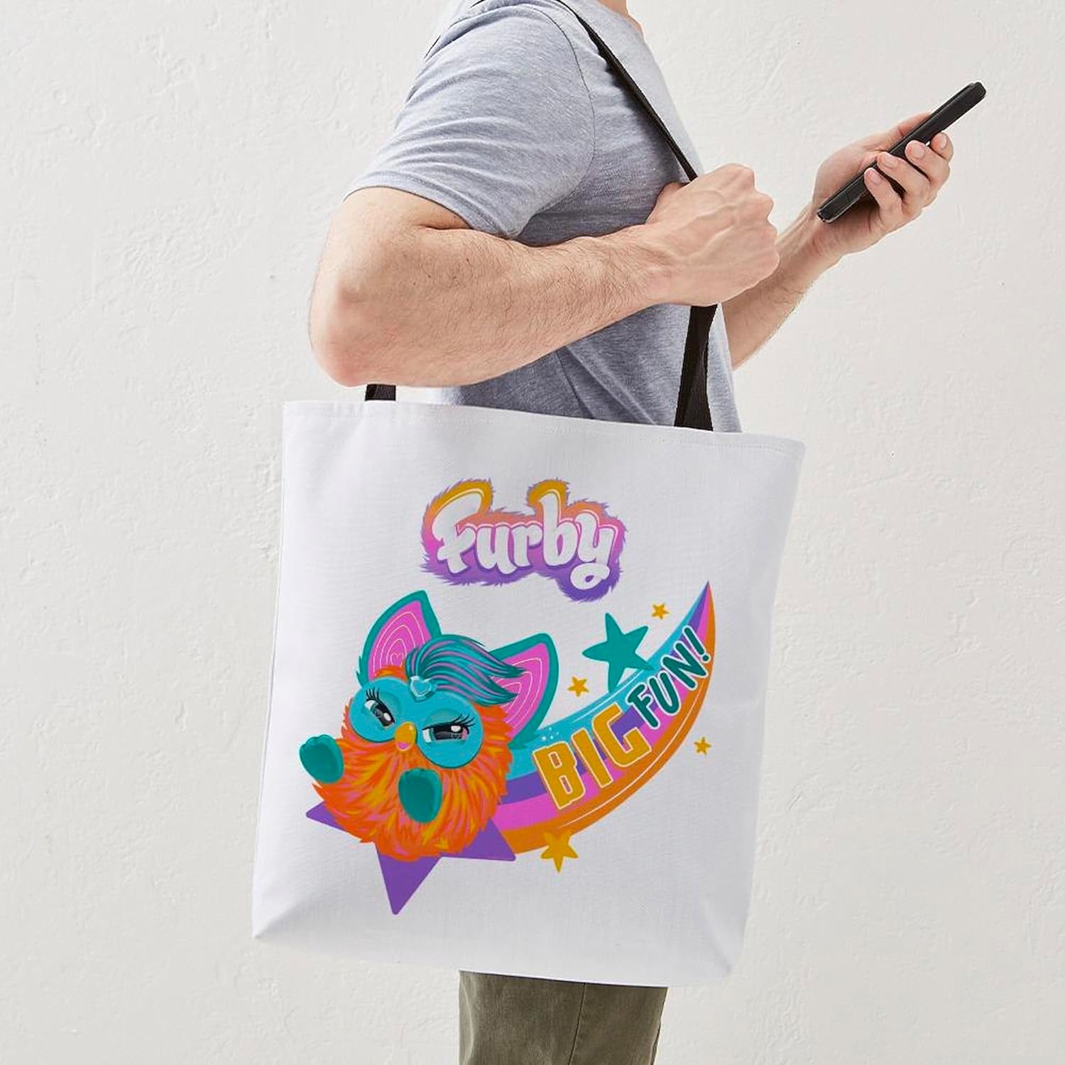 CafePress Furby Big Fun Large Tote Bag 18"x18" Reusable Grocery Shopping Sling Tote Bag - Image 5