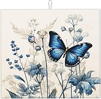 Vista 31 de Tapete de secado de platos de mármol blanco dorado para encimera de cocina, absorbente de 16 x 18 pulgadas, placa de microfibra de vidrio