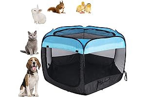 Lightweight Flexible Pop-up Portatble Playpen for Your Pet's Safety and Mobility