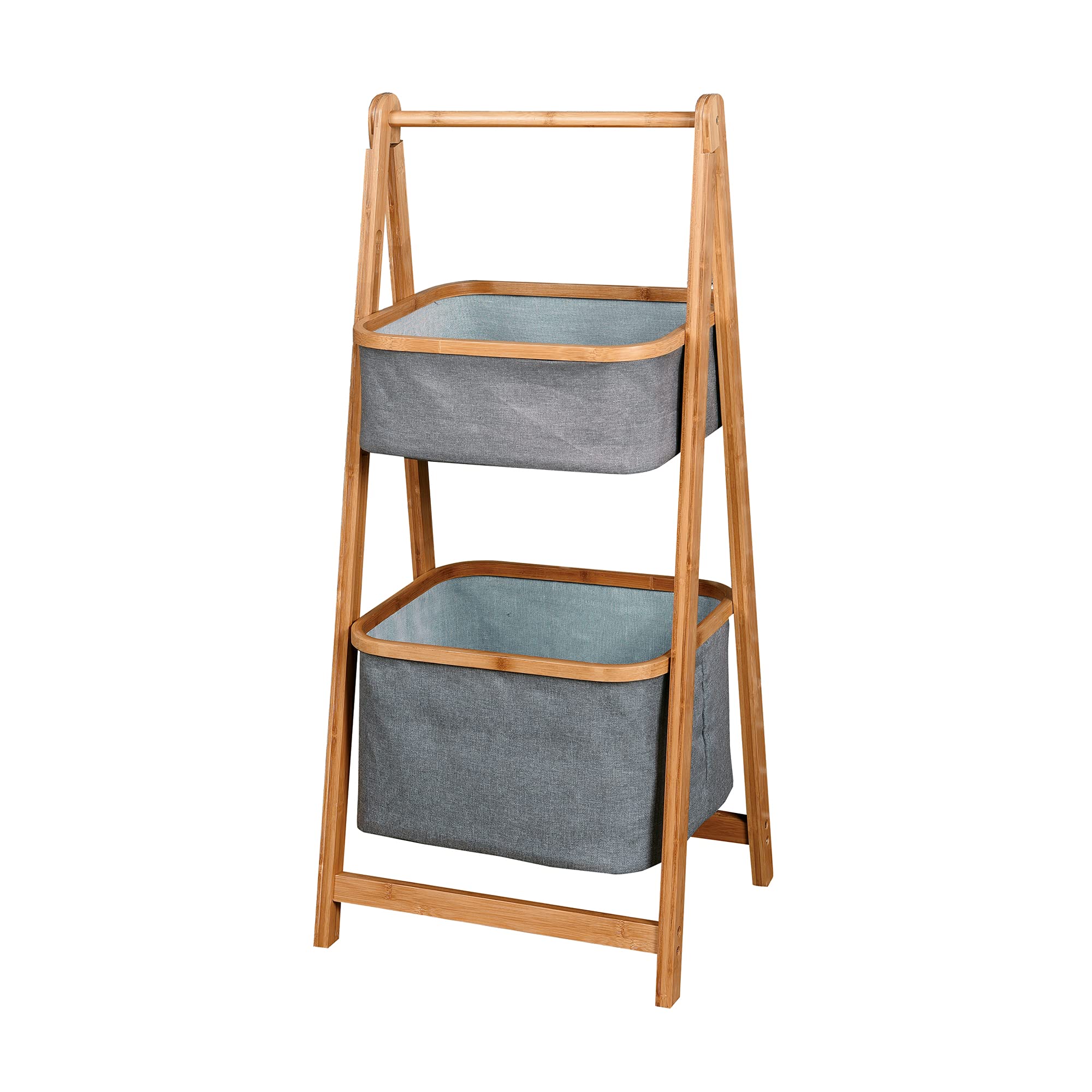 bamboo 2-tier storage rack for bedroom living room