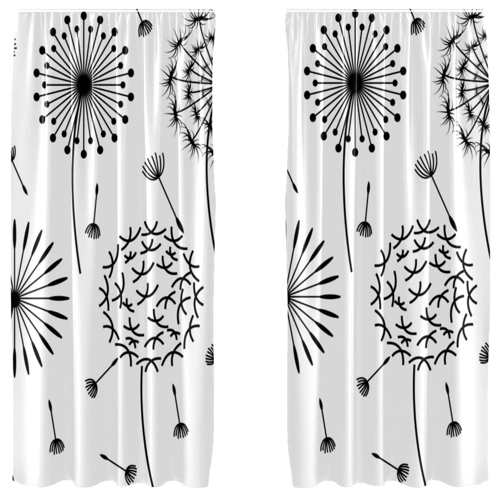 Cortinas para ventana de salón con estampado minimalista de 2 paneles y caída elegante