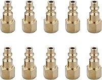 10-Pack 1/4" NPT Brass Female Industrial Type D Quick Connect Air Hose Coupler Plugs - Tanya Hardware Air Compressor Fittings
