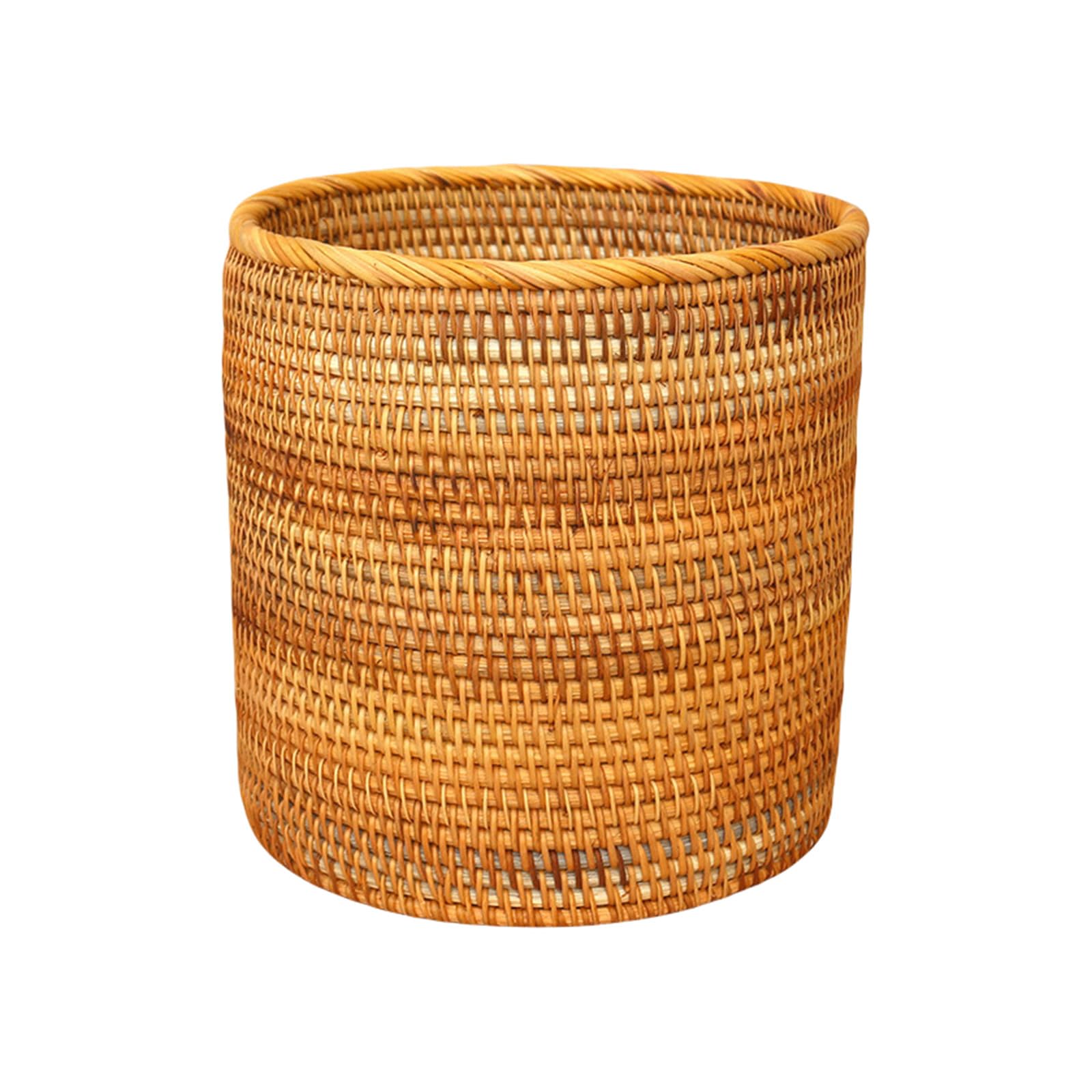 APGLSXY Trash Can Trash Holders for Household and Workplace Woven Rattan for Bathrooms, Laundry Room, Kitchens Rattan Waste Bin Bathroom