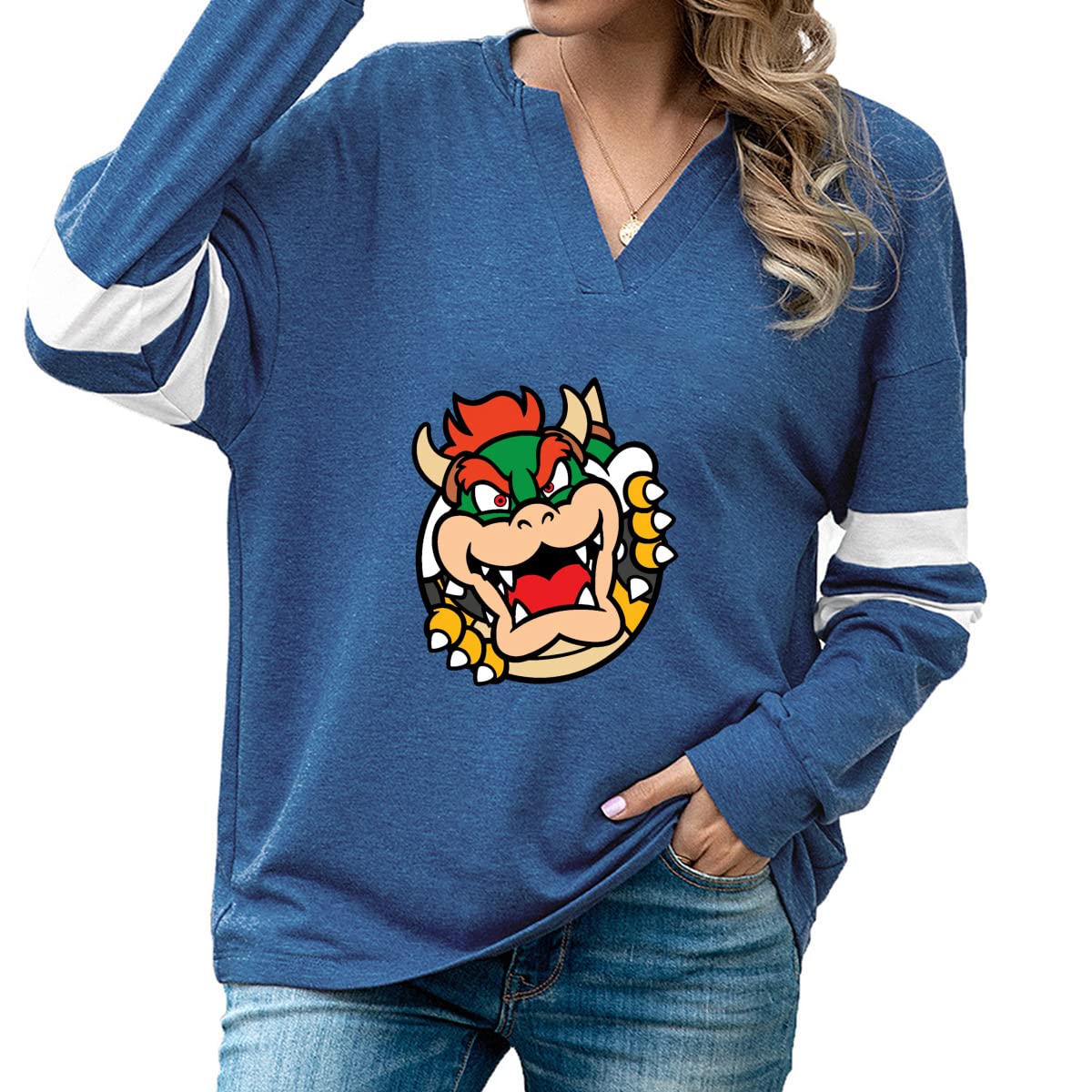 Amazon.co.jp: スーパーマリオ パーカー レディース Vネック Tシャツ 
