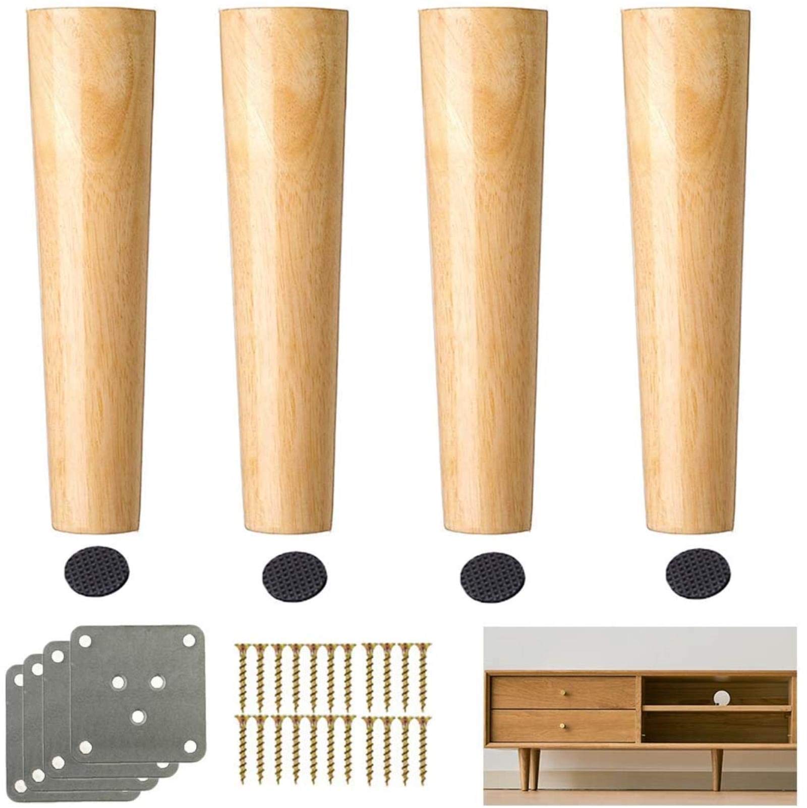 Buy 4 Wooden Furniture Legs,Sofa Legs,Solid Wood Tapered Replacement