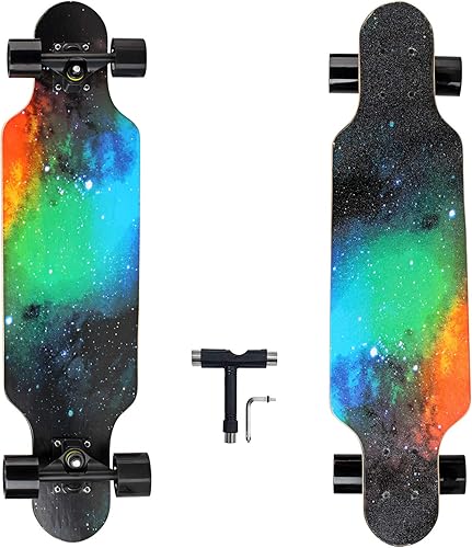 Miniatura 8 de Longboard de 31 pulgadas, 7 capas, patineta Pro Complete Cruiser para crucero, tallado, estilo libre y cuesta abajo con T-Tool