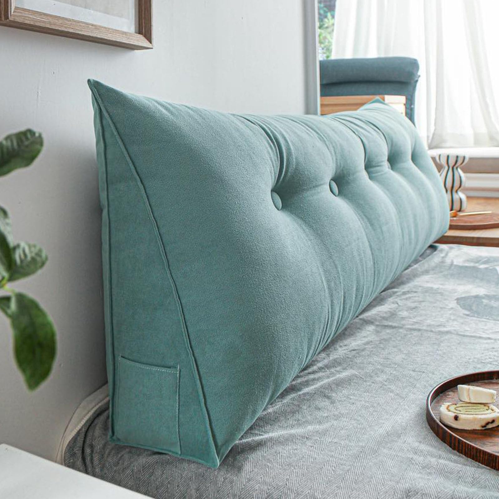 LXURY Almohada Triangular Transpirable Grande Cojín De Posicionamiento Retirable Almohada De Apoyo De Posicionamiento Cojín De Lectura con Soporte para La Espalda del Sofá,D,200cmx50cmx20cm