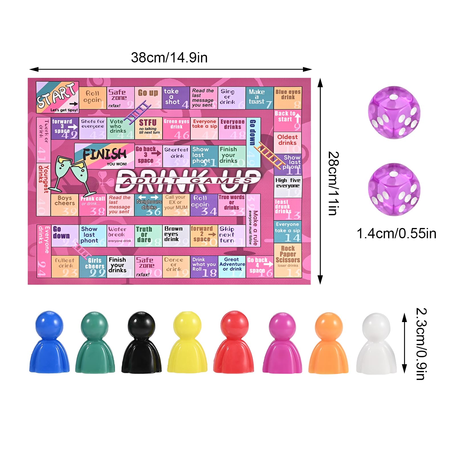 Faburo Drinking Games, Fun Adult Game, Chutes and Ladders Party Game, Snakes and Ladders Gift Set for Adults, Teens & Parties, Birthday Night Party Game - Image 2