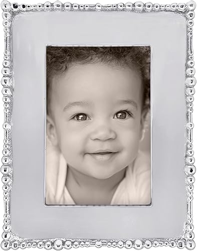 Miniatura 2 de MARIPOSA Pearl Drop - Marco grabable de 4 x 6, color plateado