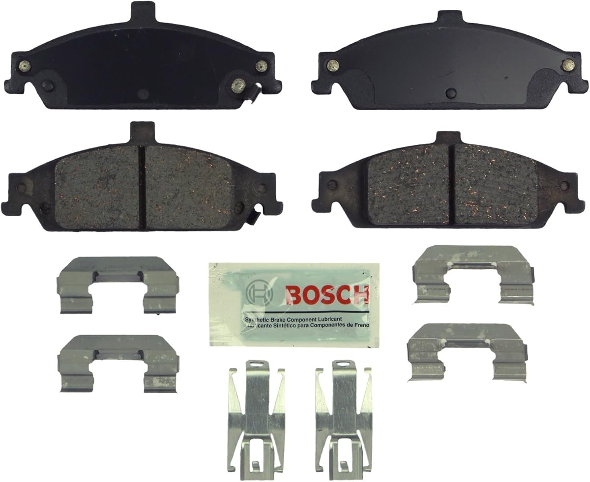 BOSCH BE727H Blue Ceramic Disc Brake Pad Set with Hardware - Front | Compatible with Select Chevrolet Classic, Malibu; Oldsmobile Alero, Cutlass; Pontiac Grand Am