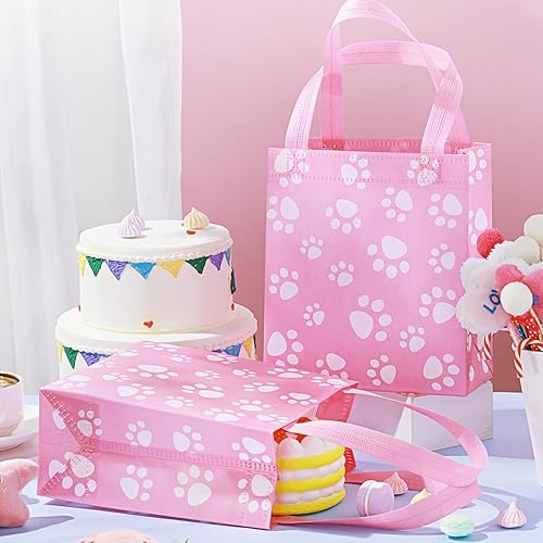 Miniatura 4 de Capoda 20 bolsas de patas con asa de 9.5 x 8.3 pulgadas, bolsas de regalo reutilizables para perros, bolsas de regalo para perros, no tejidas, para