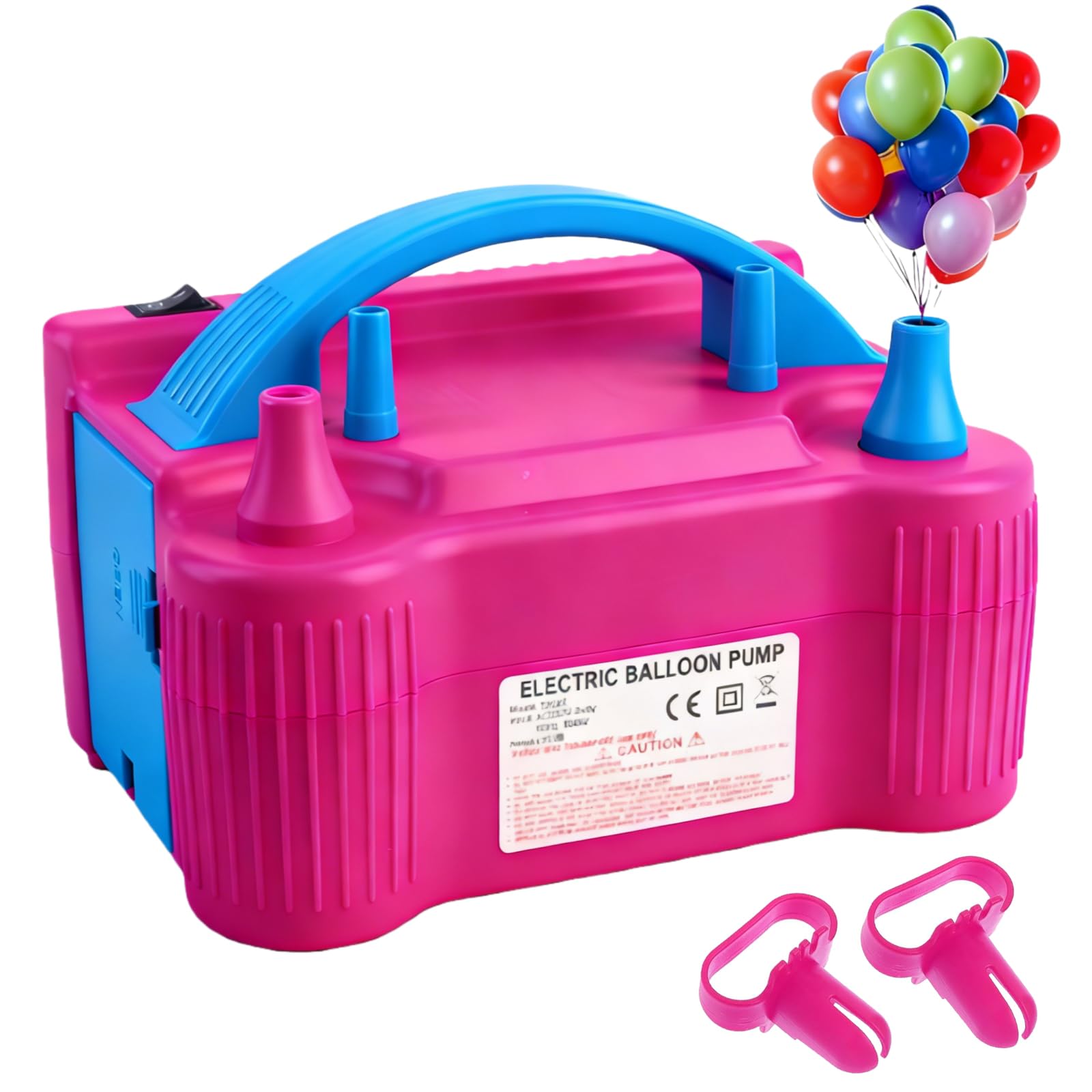 Electric Balloon Pump, Portable Dual Nozzle High Power (AC220-240V 600W) Balloon Inflator Blower Pump for Party, Wedding, Birthday, Activities and Festival Decoration