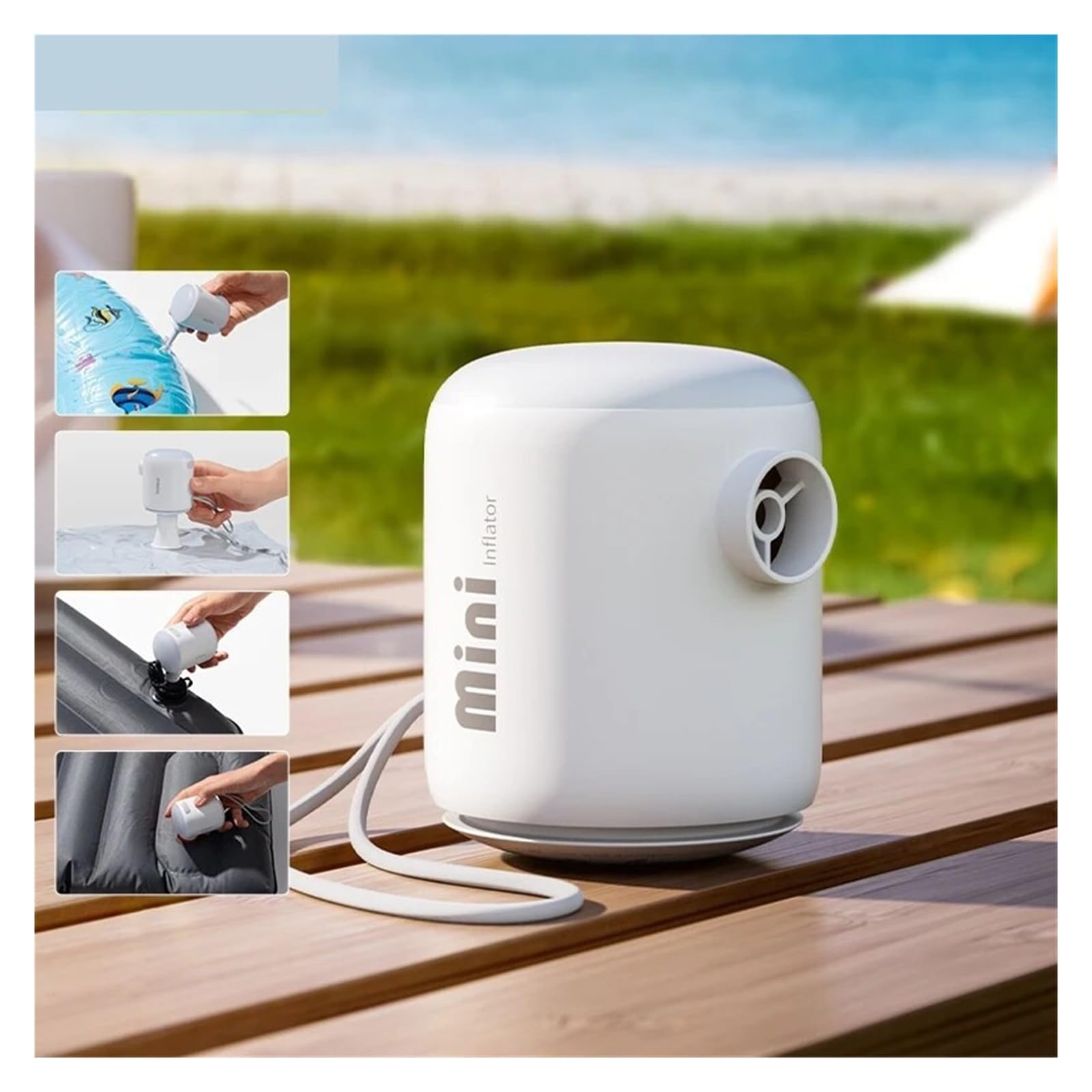 Elektrische Luftpumpe, Mini-Luftpumpe, tragbare elektrische Luftpumpe for Aufblasen und Entleeren von Luftmatratzen