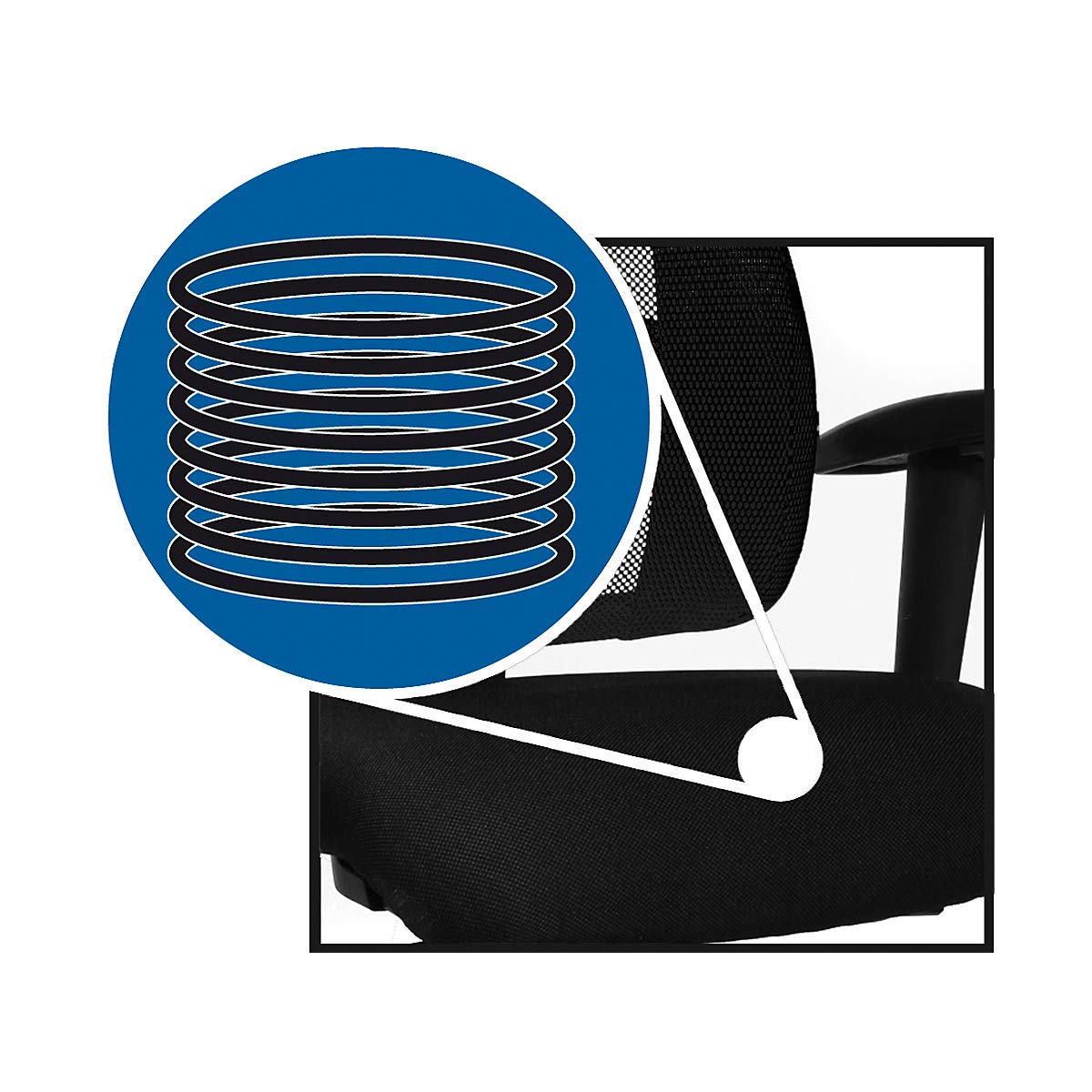 TOPSTAR Sedia girevole da ufficio Lady SITNESS Deluxe, con seduta high-tech, colore: nero/blu