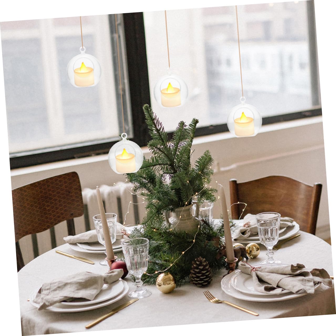 SEWACC Bolas de Adorno Transparentes Huecas de 8 Cm para Colgar, 20 Unidades de Plástico Resistente para Decoración Navideña, Bodas, Cumpleaños y Fiestas, Adornos Rellenables para DIY
