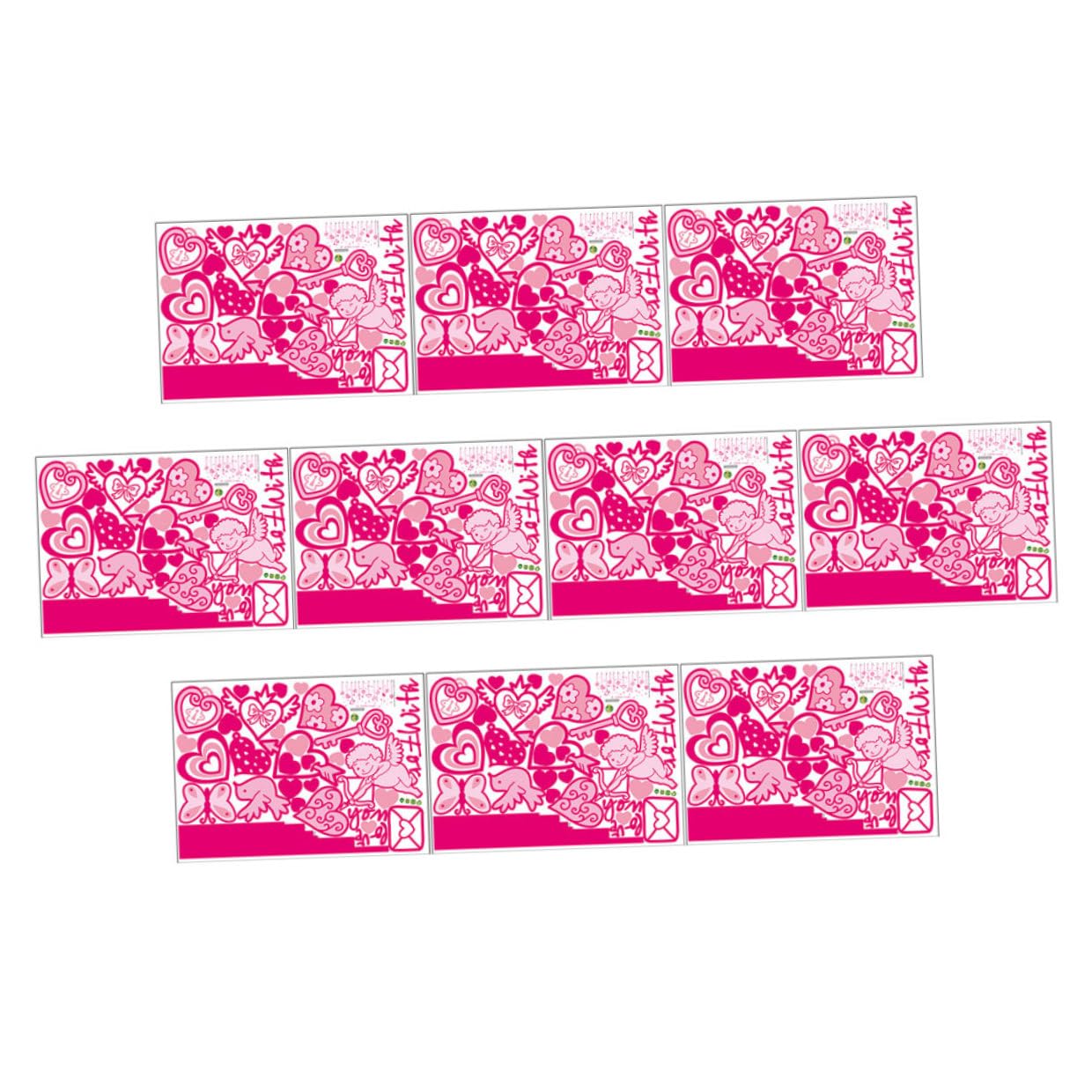 Autocollants muraux cœur PVC stickers déco murale festive Saint-Valentin chambre fille