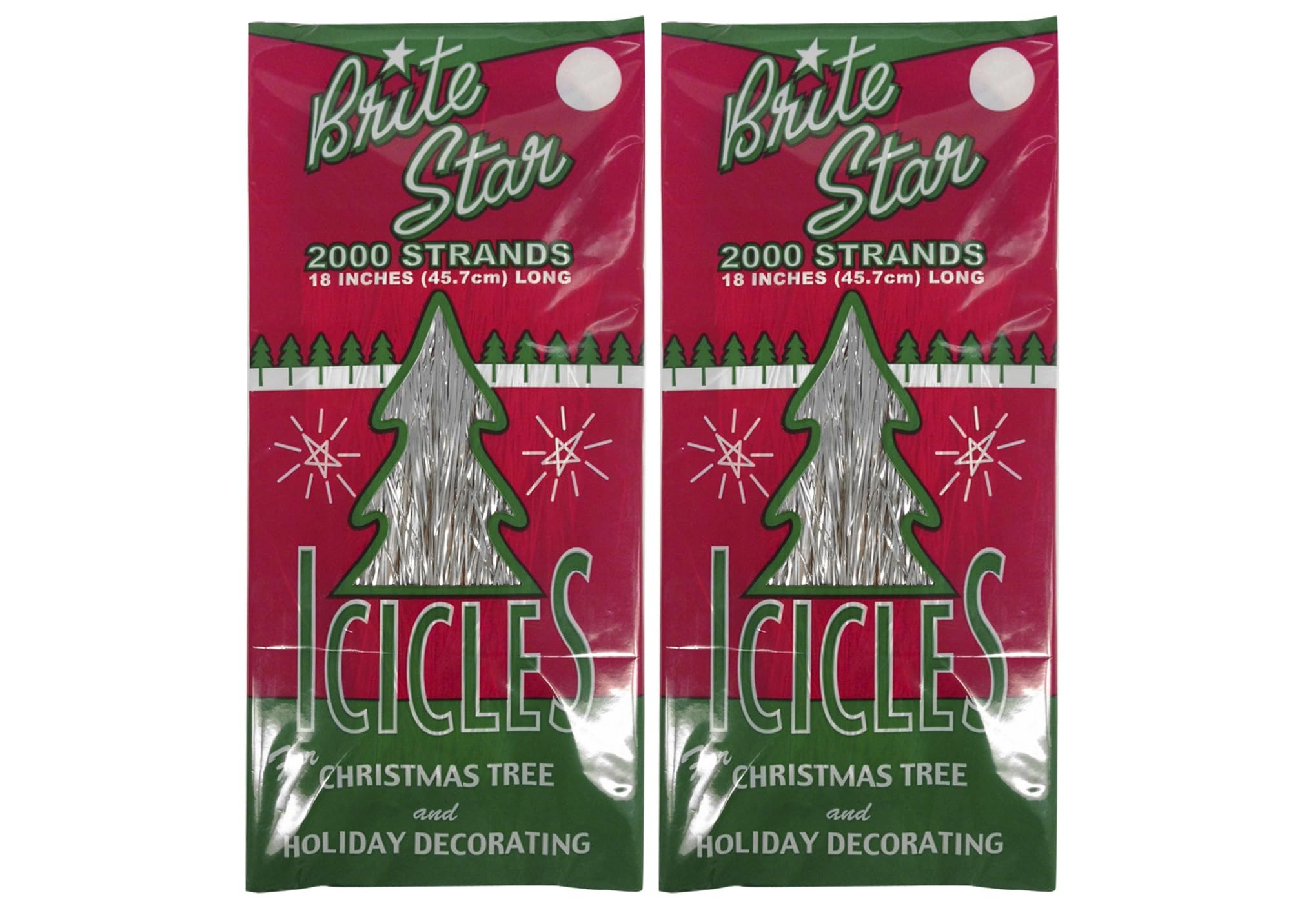 Brite Star2000 Strands 18 inch Icicles, Silver (Set of 2)
