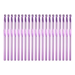 uxcell 20Pcs Aluminum Crochet Hook 6.5mm US Size K (Size 10.5) Knitting Needles for DIY Craft Yarn Purple
