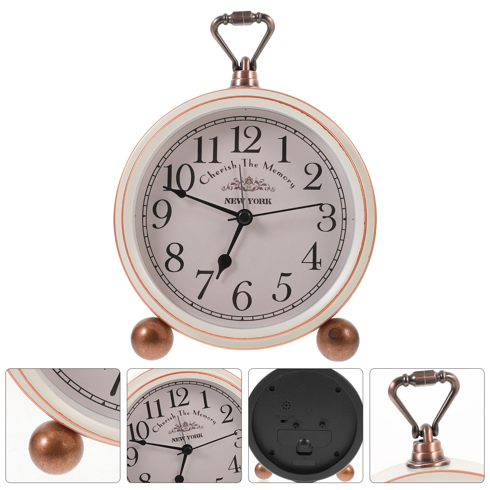 Retro Stille Tischuhr aus Metall mit Klarer Zeitskala und Kreativem Design für Wohnzimmer und Küche als Stilvolle Dekoration