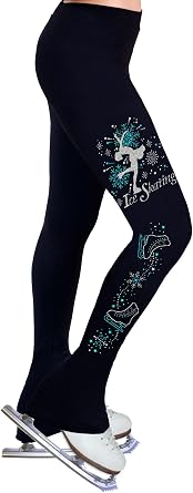 Figure Skating Practice Pants with Rhinestones S100B - Adult Sizes