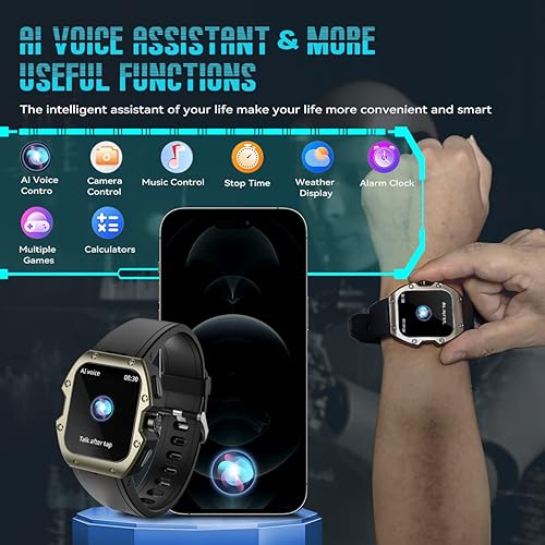 Miniatura 8 de Reloj inteligente para hombre (llamadarespuesta de llamada) 1.91 pantalla curvada IP68 impermeable reloj de seguimiento de fitness para teléfonos