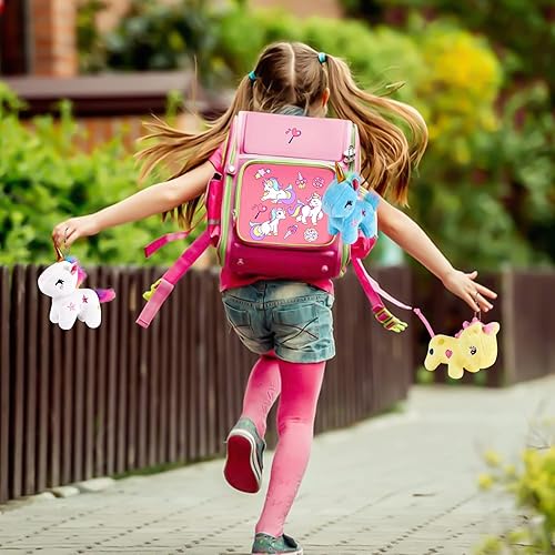 Miniatura 4 de 12 piezas de animales de peluche de unicornio de peluche, regalos de fiesta de unicornio, surtido de juguetes a granel de 4.8 pulgadas, llavero de