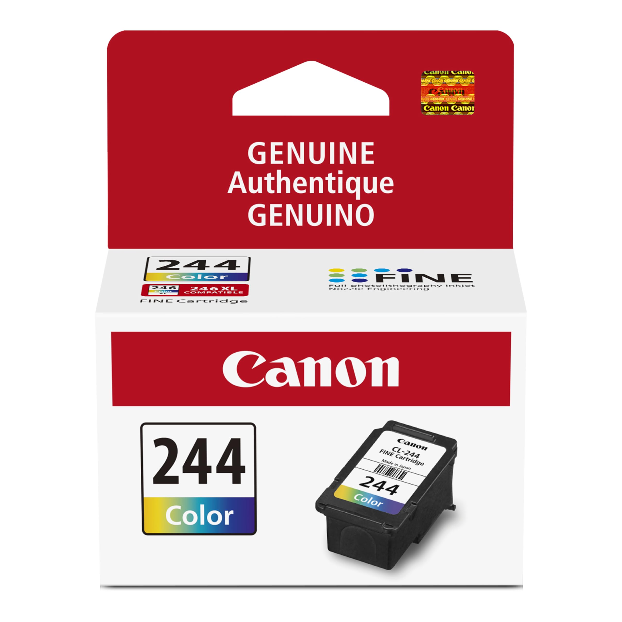 Canon CL-244 Genuine Color Ink Cartridge, Compatible with iP2820, MX492, MG2420/2520/2920/2922/2924/3020/2525, TS3120/302/302a/202/4520/3320
