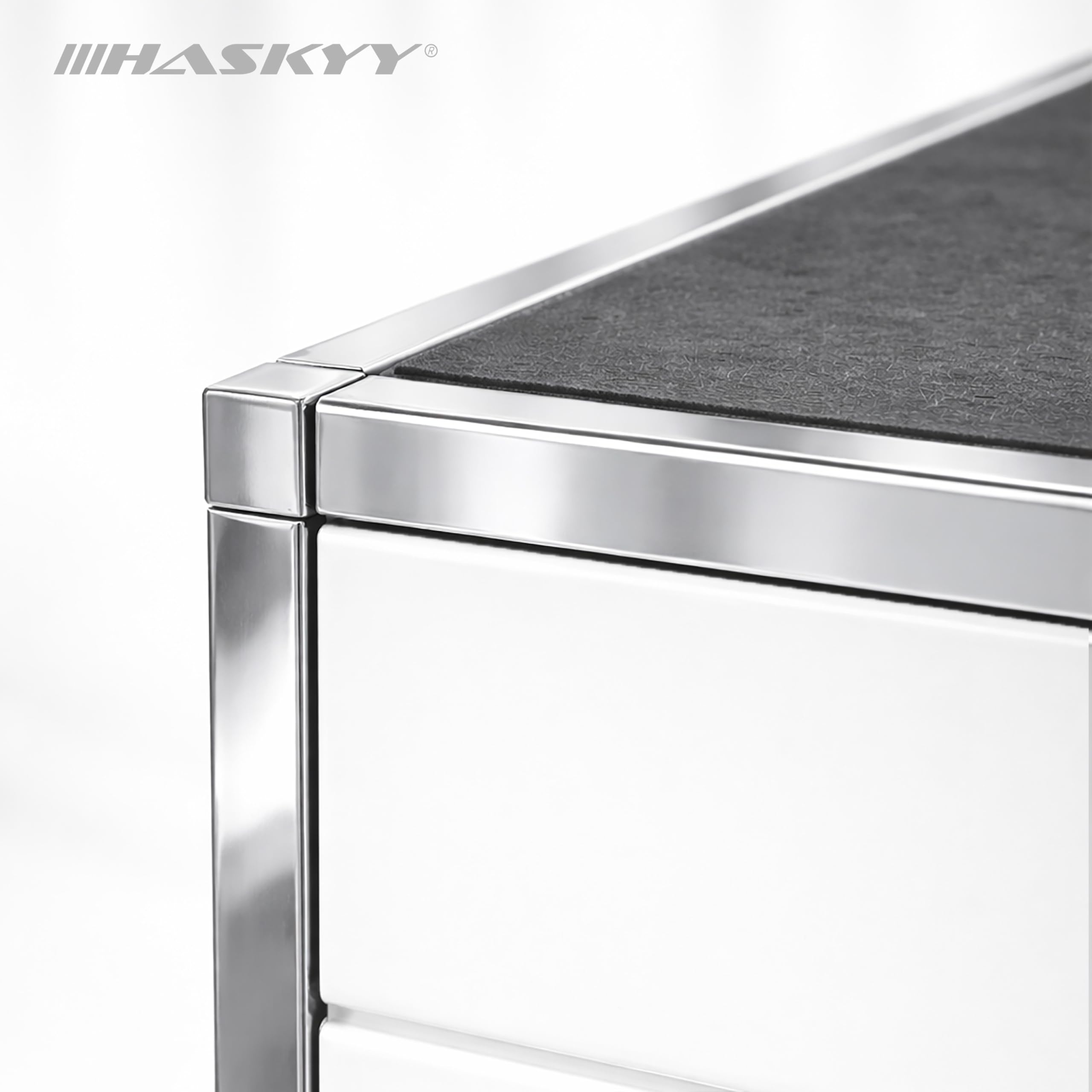 HASKYY Terminale per binario di piastrelle, profilo quadrato angolare, in acciaio inox V2A, lucido, altezza: 8 mm, 10 mm, 11 mm, 12,5 mm, angolo interno ed esterno (10 mm)
