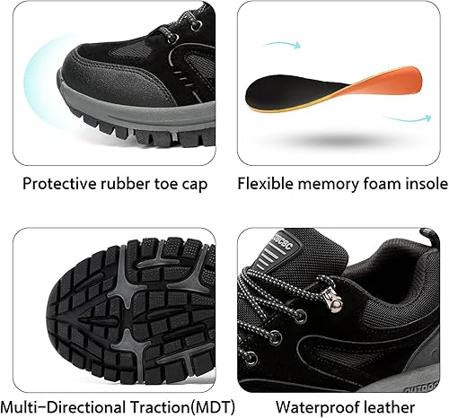 Miniatura 3 de Mens Hiking Outdoor Low Top Trailing Shoes for Trekking Camping Walking Casual Daily Work Wearing Waterproof