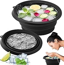 Ice Face Bowl for Ice with Built-in Icetray, Portable Foldable Silicone Ice Facial Bowl, for Home Ice Bath Facial Plunge Bowl, Multicolor