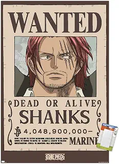 Trends International ワンピース - Shanks Wantedポスターウォールポスター、長さ34 x 22.4W、プレミアムポスター&マウントバンドル