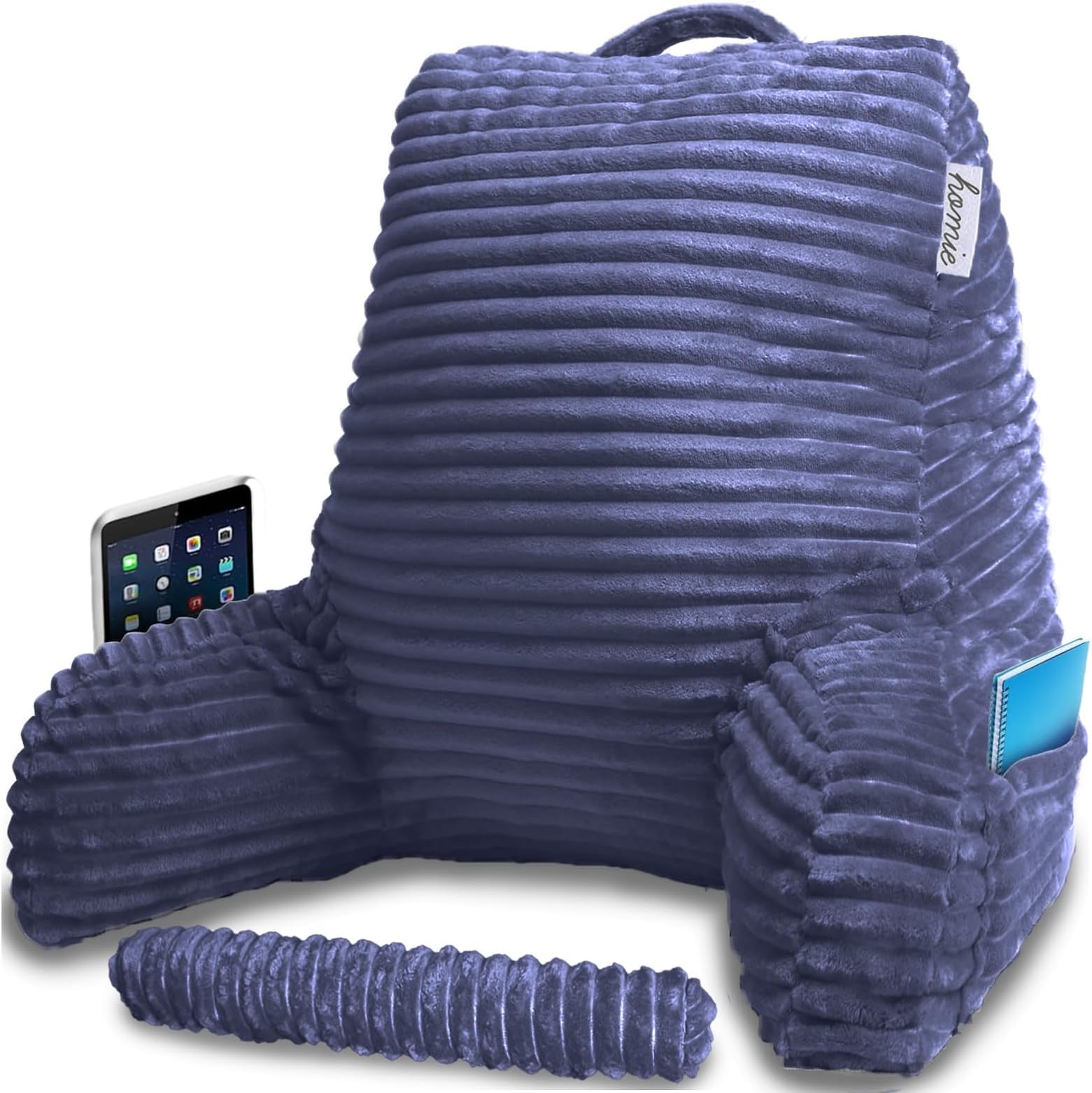 Homie Premium Reading Bed Rest Pillow with Wrist Support, Has Arm Rests, Neck Roll, and Back Support for Lounging, Reading