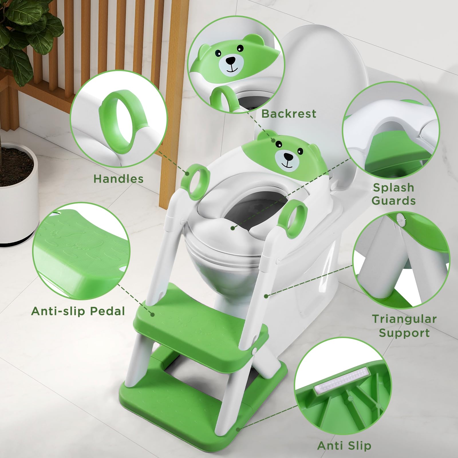 EzyWay Asiento de entrenamiento para orinal con calcomanías de entrenamiento, asiento de inodoro mejorado para niños y niñas, inodoro de entrenamiento 2 en 1 para niños con protector contra
