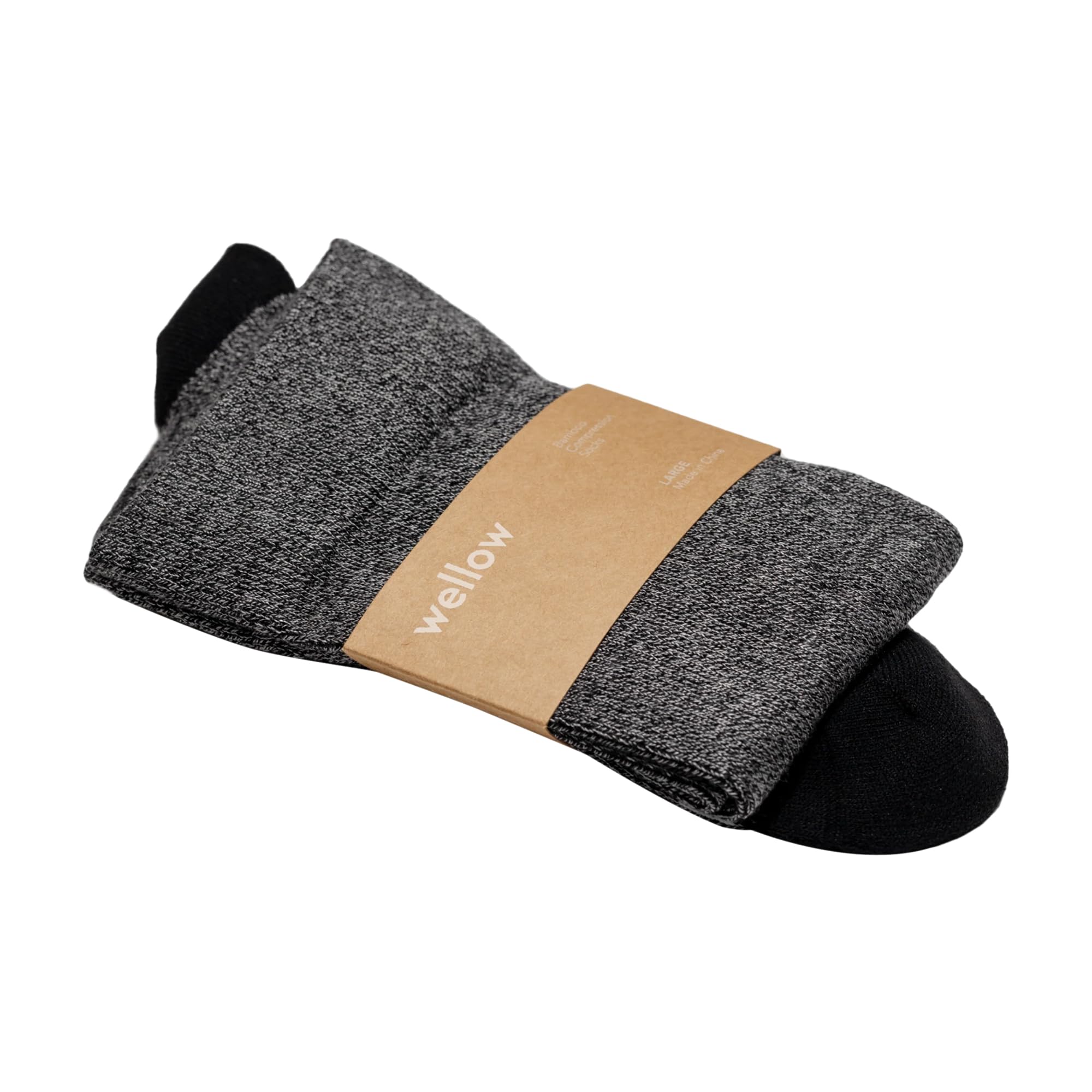 Wellow Premium Socks (Compression Socks - Regular) for Men and Women, Made with Viscose from Bamboo, Relieves Swelling, Nurses - Pregnancy Support, MD, Black Twist, Regular