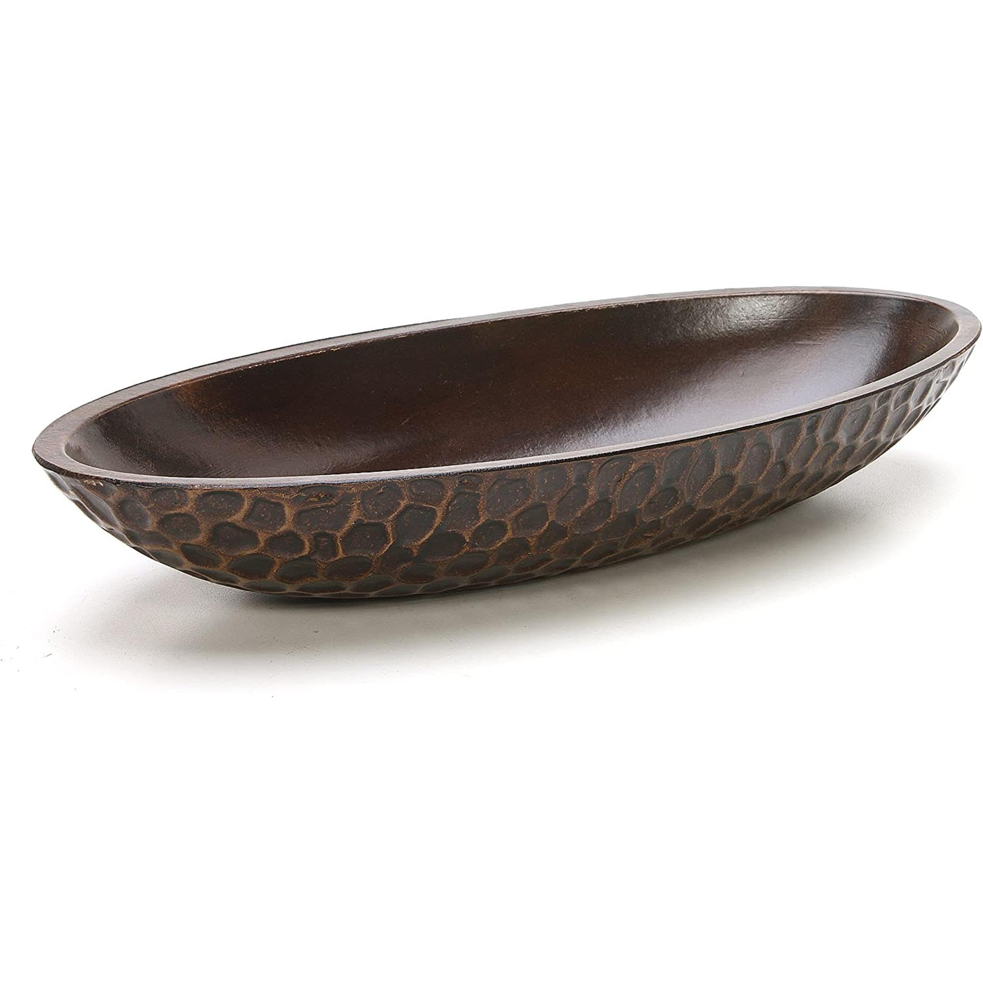 Hosley Honeycomb Wood Decor Bowl 14.3-Inch-Long Rustic Decorative Centerpiece for Dry Potpourri & Orbs, Elegant Home & Office Decor, Ideal Gift for Weddings, Spas & Reiki