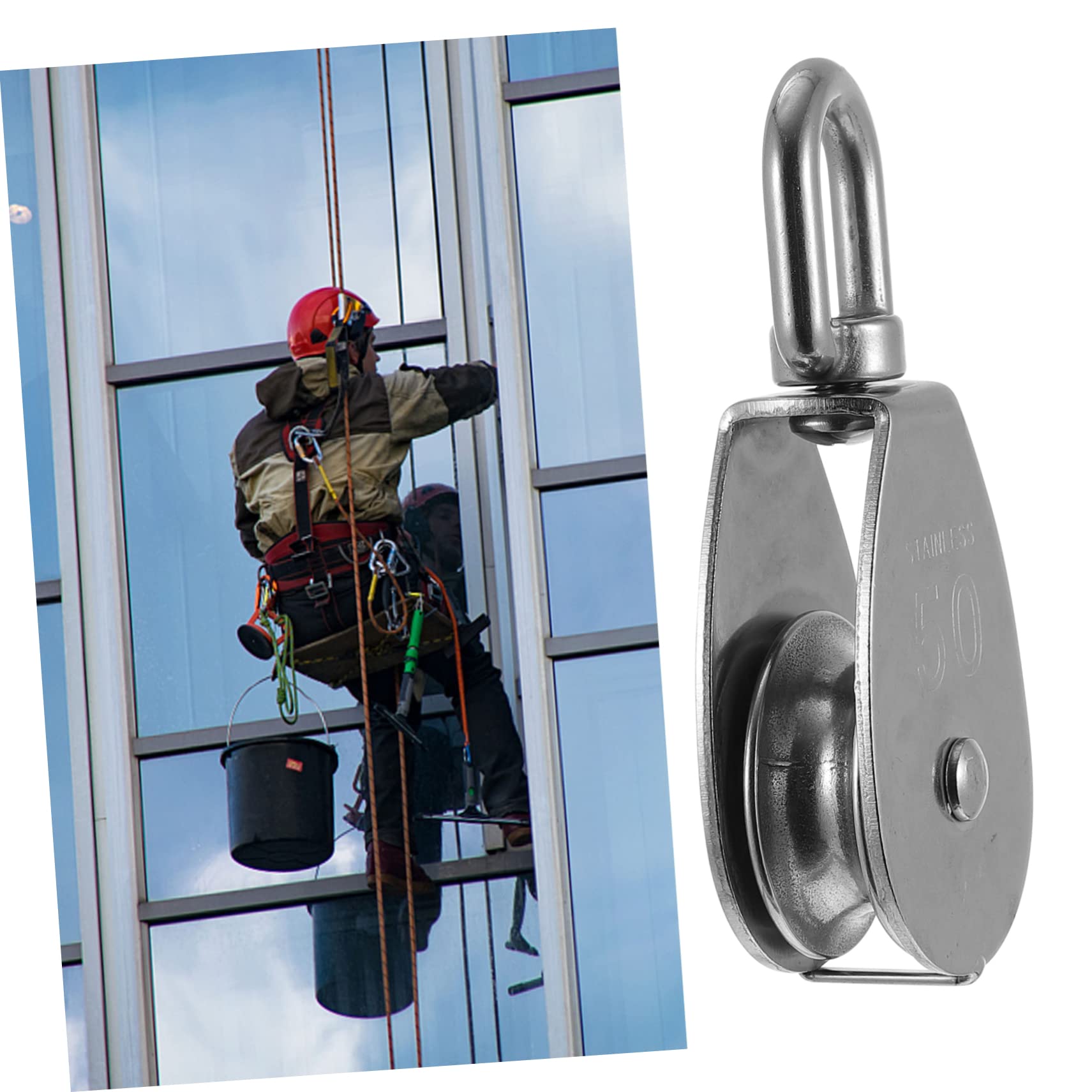 KESYOO 1Pc Pulley Wheel Durable Single Lifting Pulley for Rigging and Climbing Resistant Excellent Load Bearing Capacity for Operations