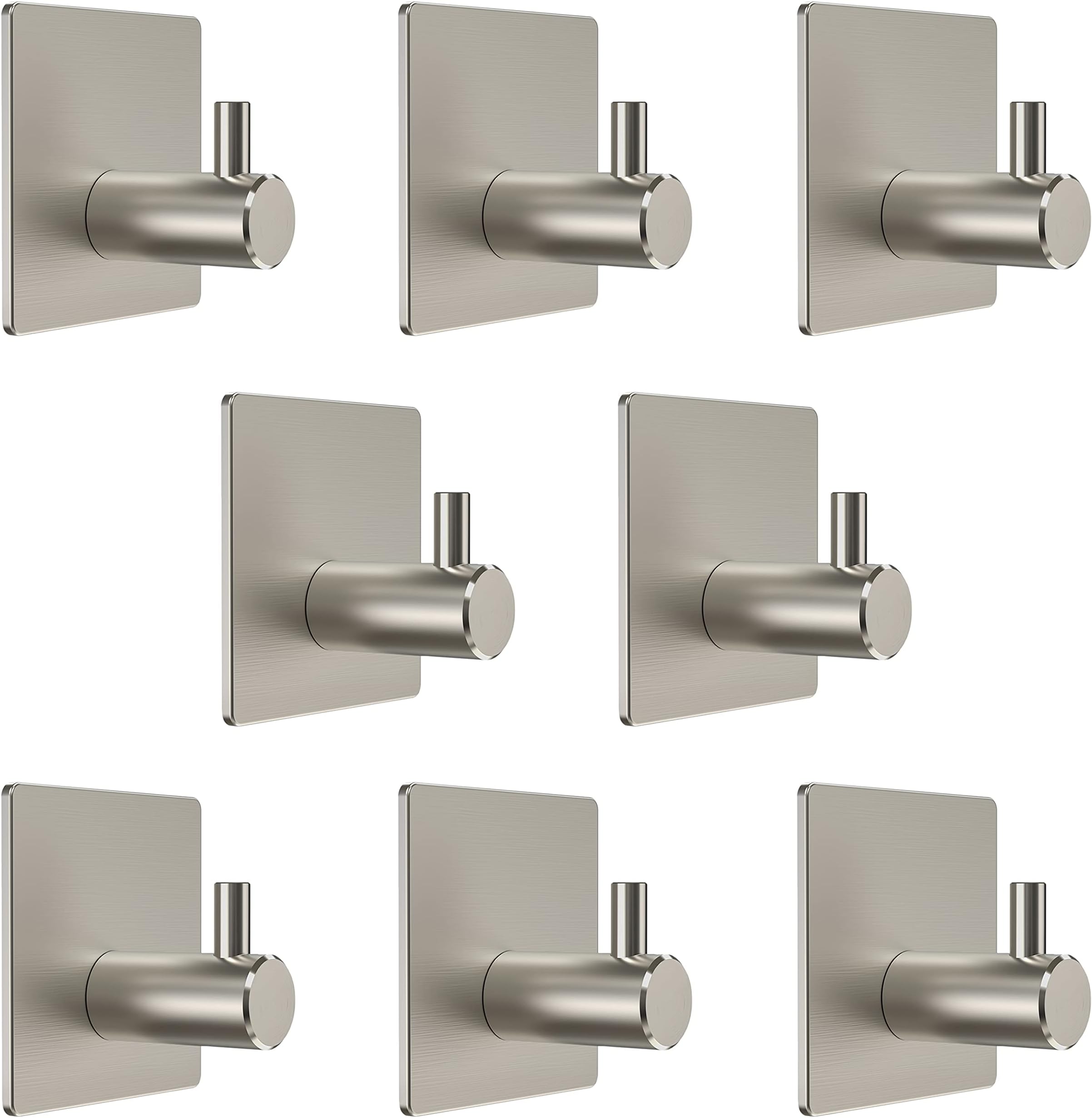 SAYONEYES Brushed Nickel Self Adhesive Towel Hooks for Bathroom Wall ...