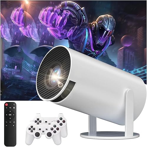 Soporte ajustable de 270 Mini proyector inteligente con WiFi 6 y Bluetooth, proyector de película para exteriores Keystone automático 1080P HD 200